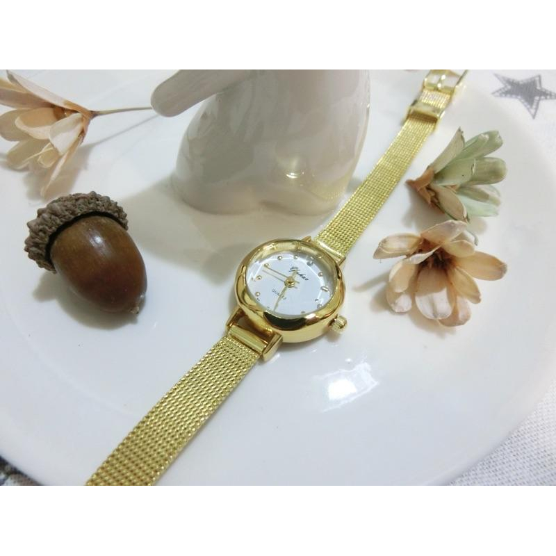 現貨 八心八箭鑽石切割鏡面小金錶 女錶 手錶 鑽錶 金錶 韓國錶 錶 情人節禮物 韓國製 質感 氣質 鑽石鏡面 禮物-細節圖5