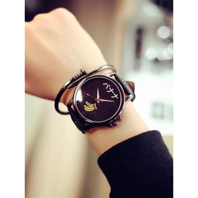 現韓國原宿zipper簡約風手錶 可愛 潮流 學生錶 韓國錶 水果錶 造型錶 卡通錶 香蕉 大學生 韓國 三眼錶 藍光錶-細節圖3