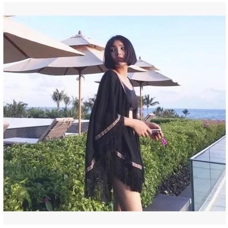 🔥現貨 民族風流蘇罩衫 刺繡 外套 防曬 海邊 墾丁 泳裝 洋裝 女神 渡假 美白 學生 音樂祭 夜店-細節圖3
