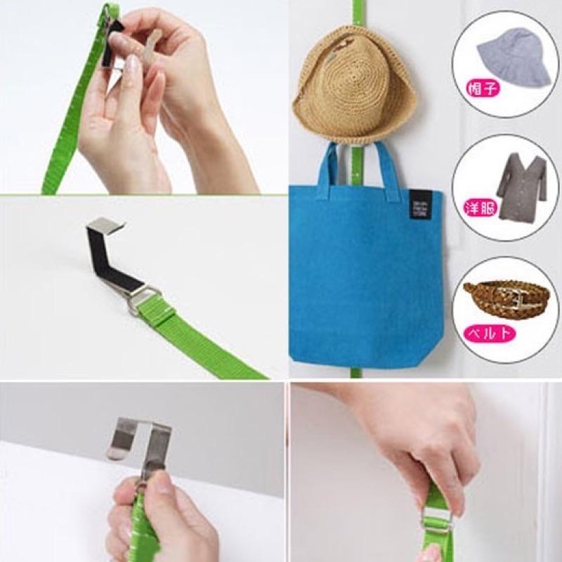 現貨 可調式 掛鉤 收納 多功能 背帶 門後掛鉤 帽子收納 包包收納 3M無痕掛鉤 掛繩 掛鉤 門上掛鉤 掛勾 門掛繩-細節圖4