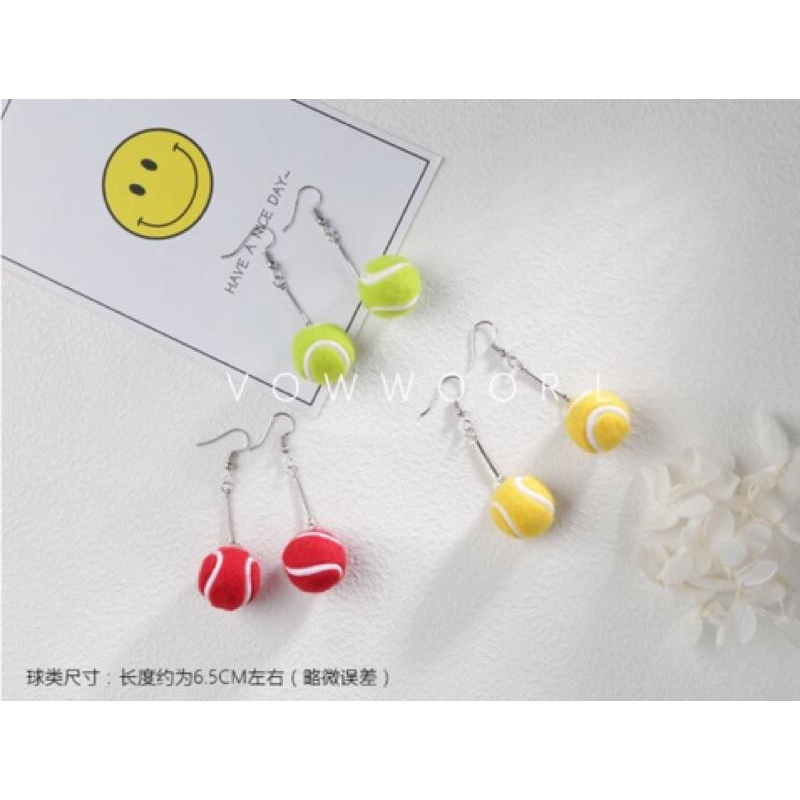 現貨 棒球耳環 羽毛球 搞怪耳環 日本 原宿街頭 學生最愛 閨蜜 夾式耳環 韓版 造型耳環-細節圖3