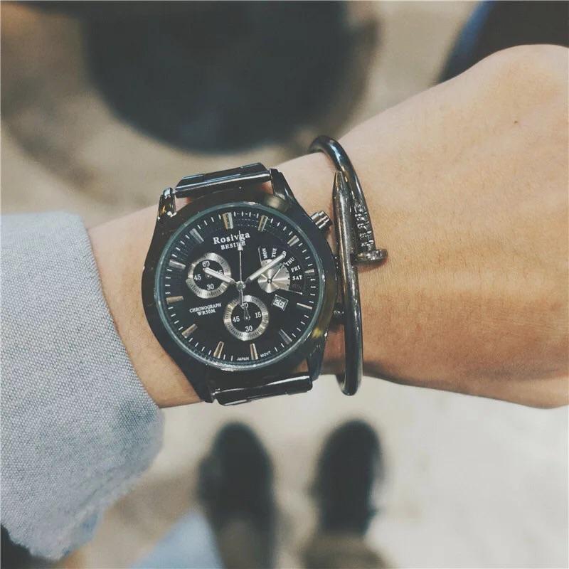 🔥熱銷回饋價🔥 經典 三眼造型真日曆鎢鋼錶 日曆錶 手錶 三眼錶 造型錶 生日禮物 情人節禮物 送禮 長輩 上班-細節圖2