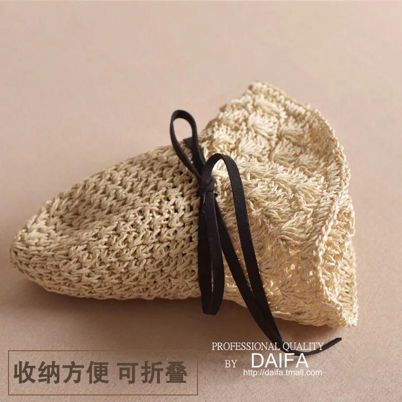🔥網美必備🔥 編織帽 蝴蝶結 草帽 拍照道具 海邊 沙灘 夏威夷 編織 浪漫 日雜 日本 毛帽 老帽 藤編-細節圖3