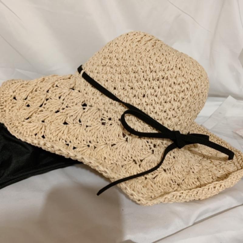 🔥網美必備🔥 編織帽 蝴蝶結 草帽 拍照道具 海邊 沙灘 夏威夷 編織 浪漫 日雜 日本 毛帽 老帽 藤編-細節圖7