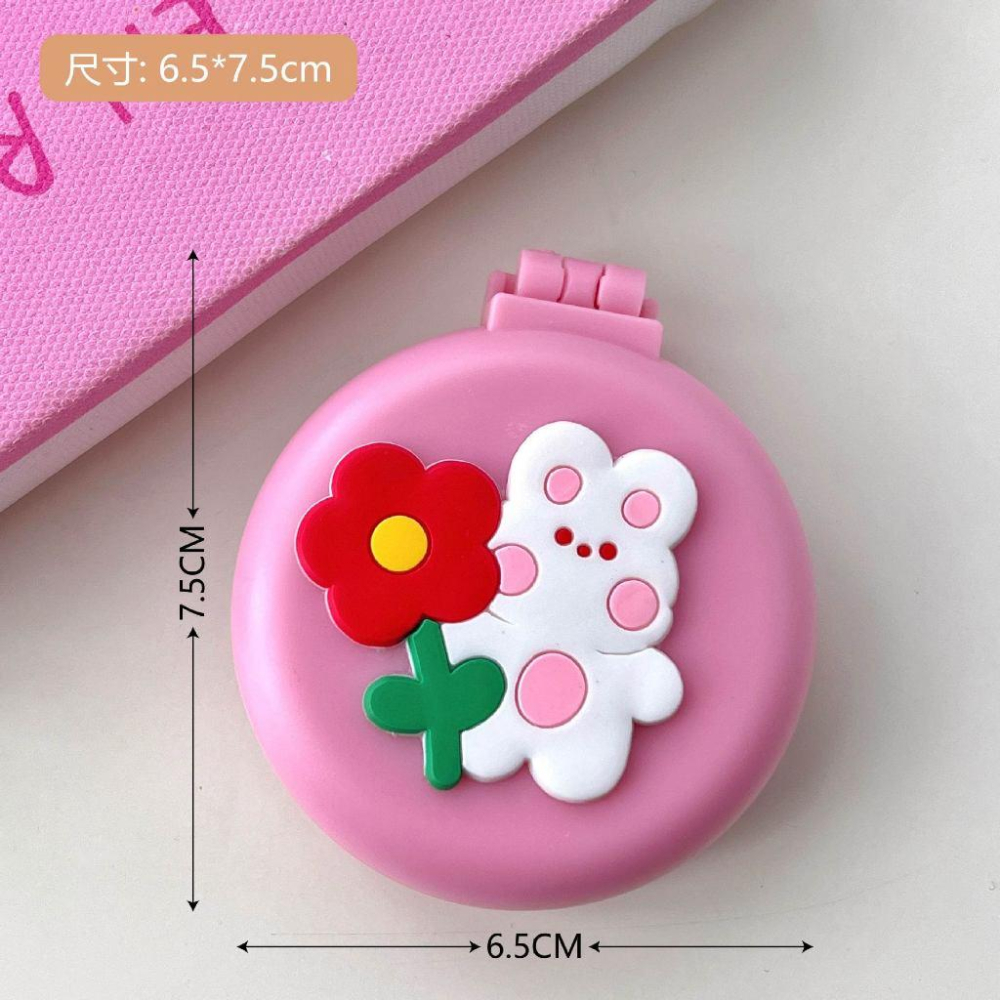 台灣現貨 氣墊梳小梳子翻蓋式可愛卡通折疊氣囊梳小號鏡子梳子一體-細節圖5