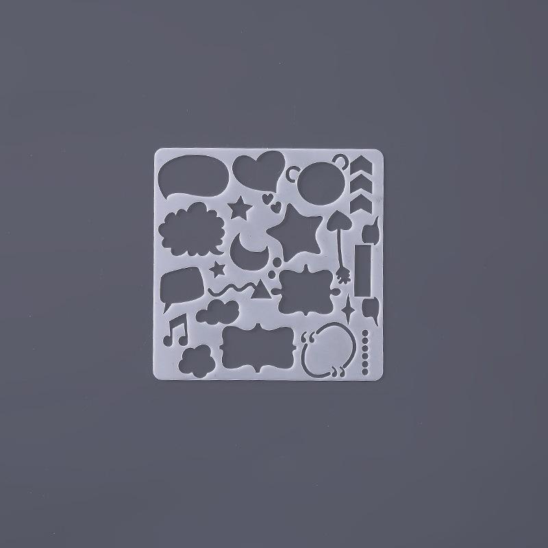 台灣現貨 5入 DIY塗鴉卡 插圖鏤空模板 模版繪畫工具 手工模尺 手賬 繪畫板 消字版用 繪圖模板 型板 鏤空-細節圖9