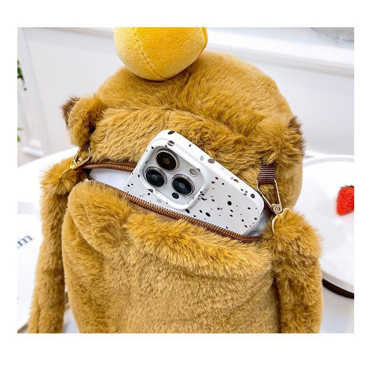 現貨 卡皮巴拉包包 可雙肩 單肩 卡皮巴拉背包 水豚娃娃 水豚君 後背包 包包 禮物 交換禮物 生日禮物 側背包 卡皮巴-細節圖6