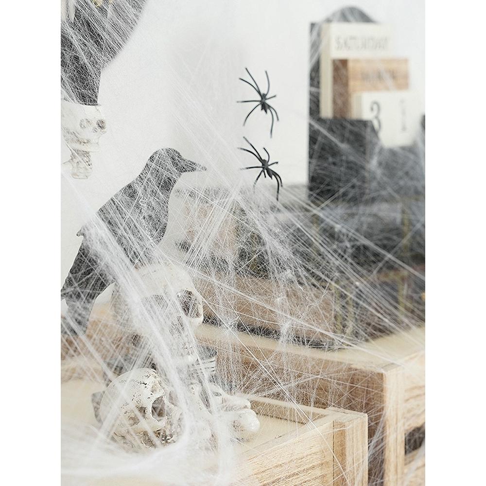 現貨 萬聖節道具 蜘蛛絲 + 2隻蜘蛛 蜘蛛綿 蜘蛛網 鬼屋道具 蜘蛛 布置道具 裝扮道具 交換禮物 恐怖場景 整人道具-細節圖5