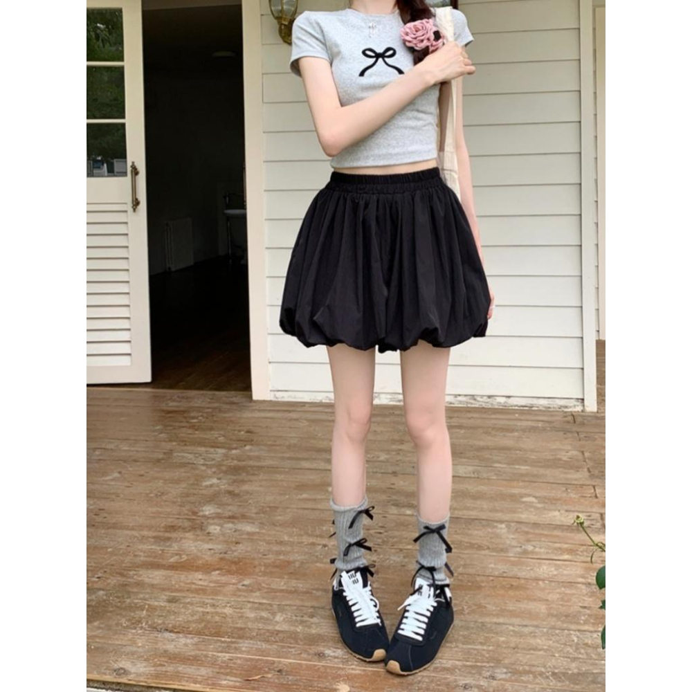 台灣出貨 材質超好 不退色不起毛球 y2k花苞裙 花苞褲裙 蓬蓬裙 不走光 褲裙 裙子 短褲-細節圖6