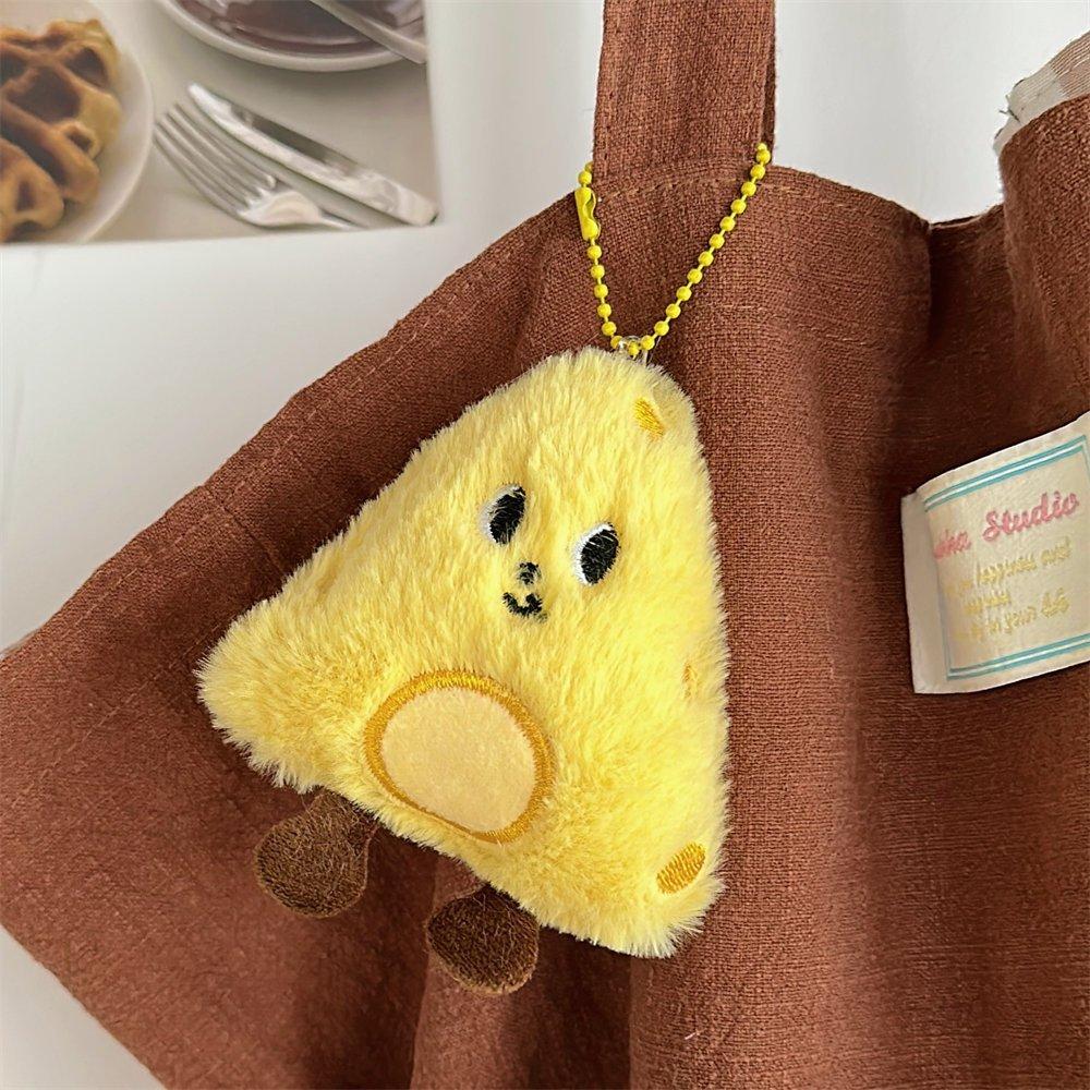 現貨 可愛毛絨起司起司掛件百搭卡通公仔鑰匙圈學生包包掛飾少女心胸針 起司吊飾 起司別針-細節圖8