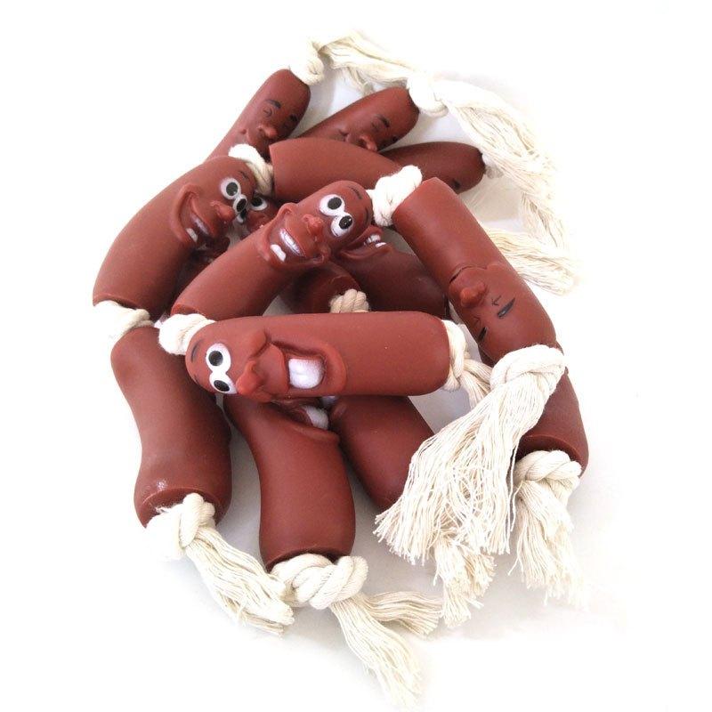 台灣現貨 臘腸狗 寵物狗狗三節香腸玩具臘腸狗法鬥柴犬柯基耐咬磨牙潔齒搞笑玩具-細節圖9