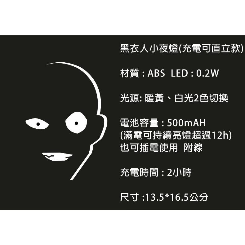 台灣現貨 黑衣人小夜燈 小黑人夜燈 創意檯燈 整人禮物 創意禮物 禮物 LED燈 床頭燈 黑衣人夜燈 小黑人小夜燈 生日-細節圖7