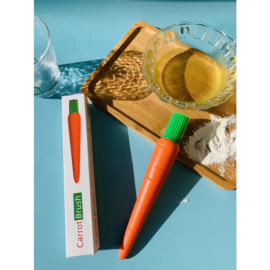 台灣現貨 紅蘿蔔造型 耐高溫 烤肉刷 果醬刷 刷子 刷具 醬油刷 烘培刷 醬料刷 刷 露營用品 矽膠烘培刷 油刷-細節圖2