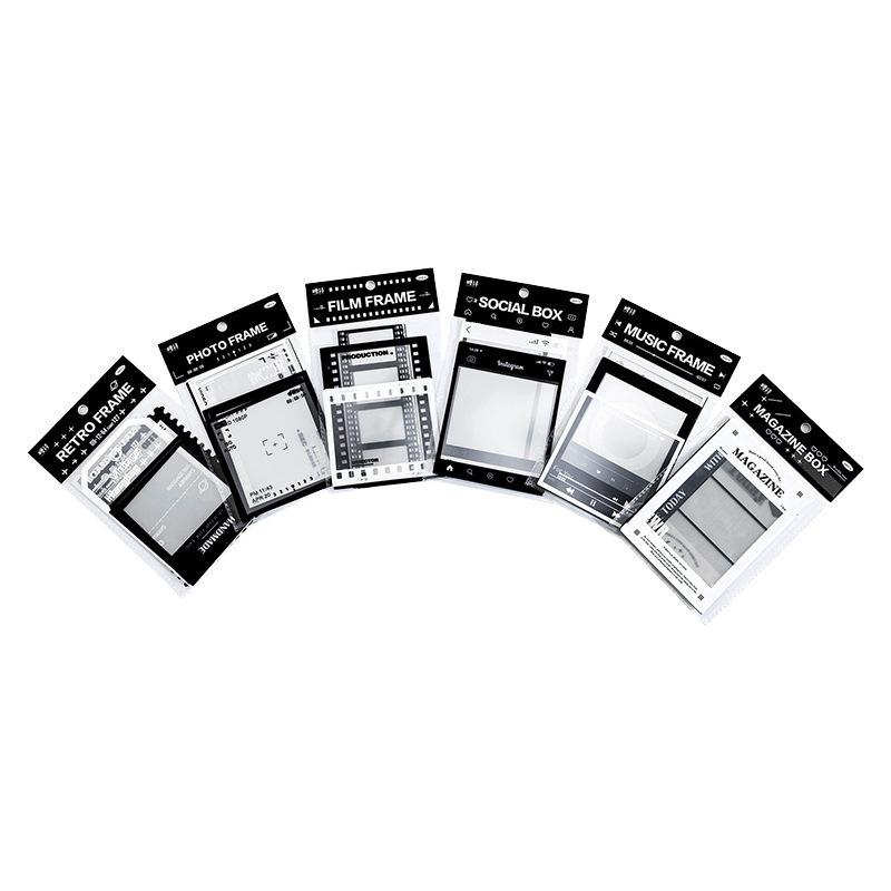 台灣現貨 手帳素材 復古膠片 五款風格 PET貼紙包 框框博物館系列 復古底片手帳裝飾素材打底貼-細節圖5