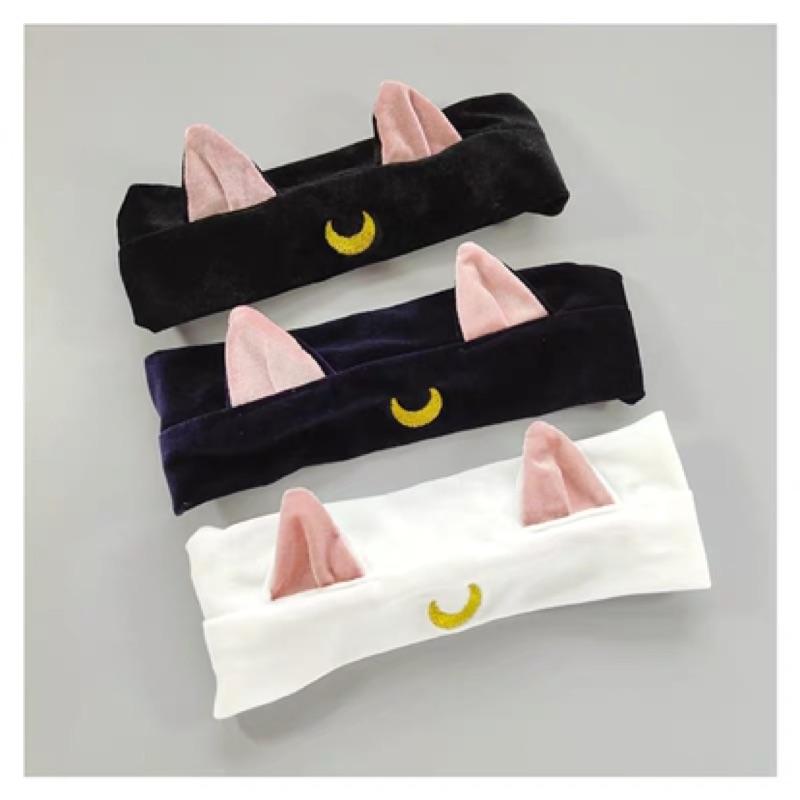 現貨 髮帶 貓咪髮帶 月亮髮帶 貓耳 月亮 美少女 露娜貓 貓咪 髮帶 洗臉髮帶-細節圖2