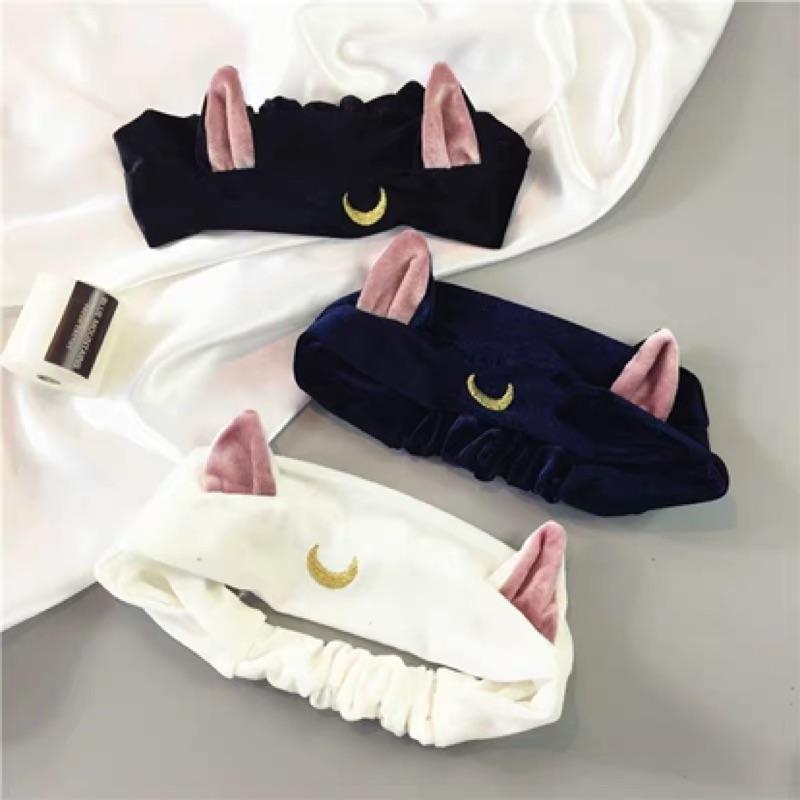 現貨 髮帶 貓咪髮帶 月亮髮帶 貓耳 月亮 美少女 露娜貓 貓咪 髮帶 洗臉髮帶-細節圖5