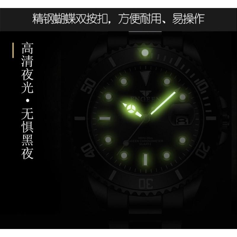 現貨 正版授權 鋼錶 夜光錶 質感超好 錶 手錶 日曆錶 水鬼 綠水鬼 黑水鬼 同款 上班族 業務 情人節 父親節-細節圖4
