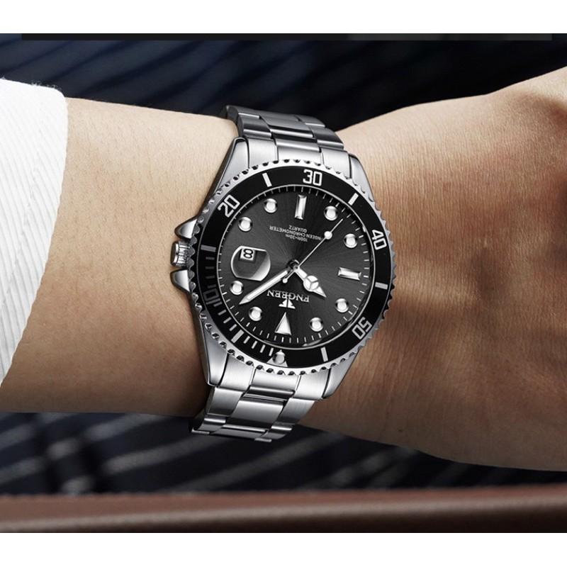 現貨 正版授權 鋼錶 夜光錶 質感超好 錶 手錶 日曆錶 水鬼 綠水鬼 黑水鬼 同款 上班族 業務 情人節 父親節-細節圖5