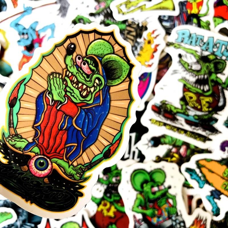 現貨 50張 不重複 芬克老鼠 Rat fink 芬克 貼紙 車貼 玻璃貼 筆電貼 壁貼 安全帽車 機車貼 貼-細節圖4