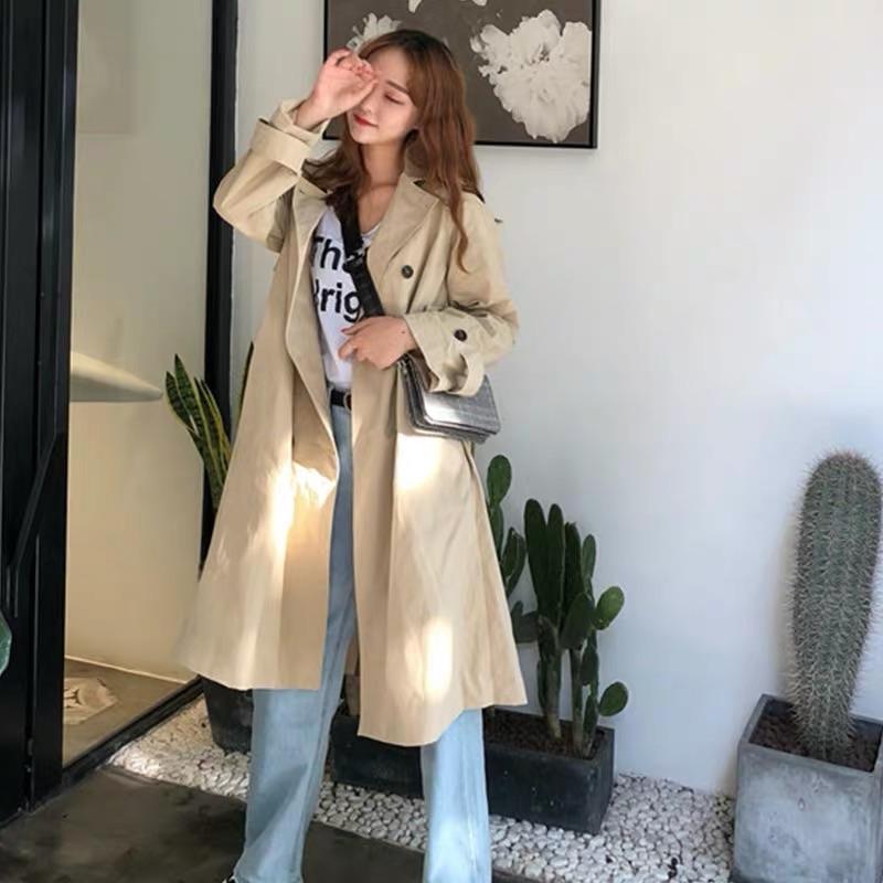 現貨 韓版 風衣外套 長版外套 防曬外套 外搭 外套 大衣 西裝外套 偵探 防風外套 英倫風 穿搭 上班穿搭 成熟搭配-細節圖2