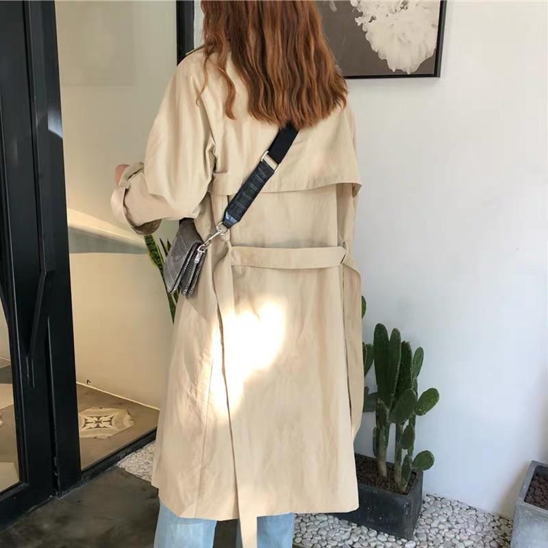 現貨 韓版 風衣外套 長版外套 防曬外套 外搭 外套 大衣 西裝外套 偵探 防風外套 英倫風 穿搭 上班穿搭 成熟搭配-細節圖3