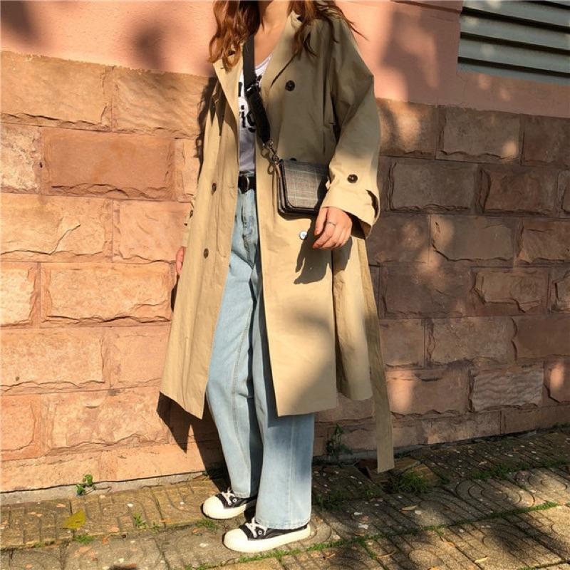 現貨 韓版 風衣外套 長版外套 防曬外套 外搭 外套 大衣 西裝外套 偵探 防風外套 英倫風 穿搭 上班穿搭 成熟搭配-細節圖4