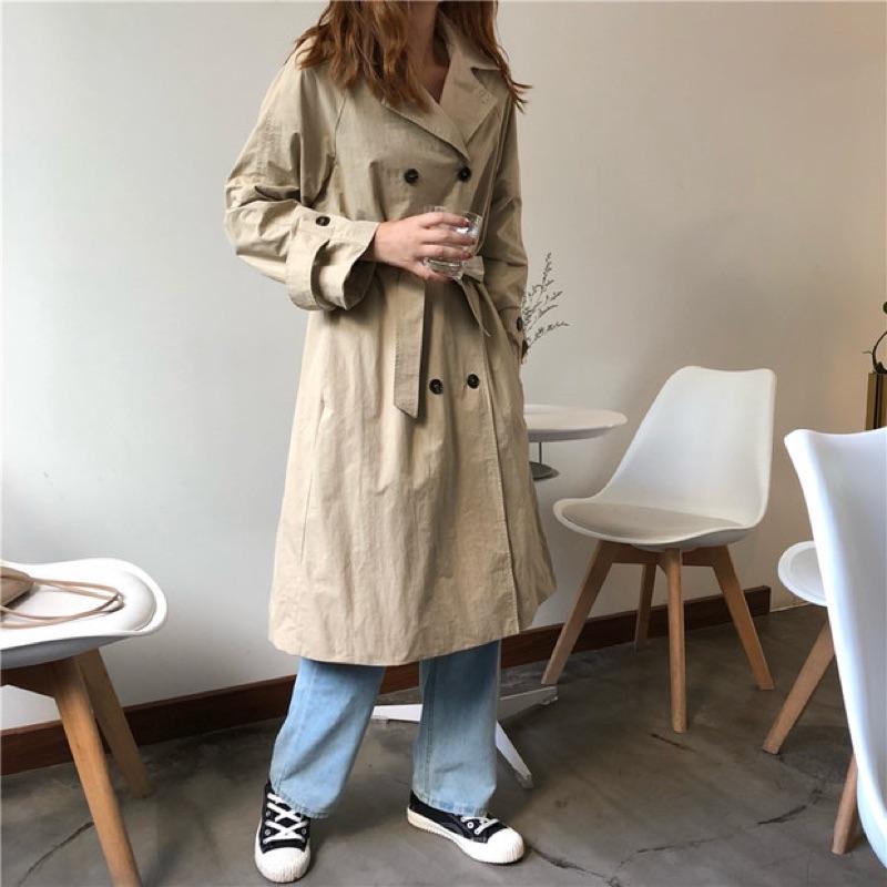 現貨 韓版 風衣外套 長版外套 防曬外套 外搭 外套 大衣 西裝外套 偵探 防風外套 英倫風 穿搭 上班穿搭 成熟搭配-細節圖5