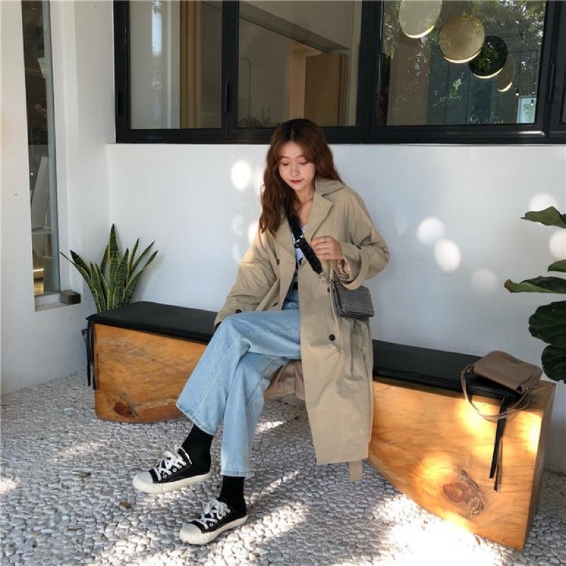 現貨 韓版 風衣外套 長版外套 防曬外套 外搭 外套 大衣 西裝外套 偵探 防風外套 英倫風 穿搭 上班穿搭 成熟搭配-細節圖6