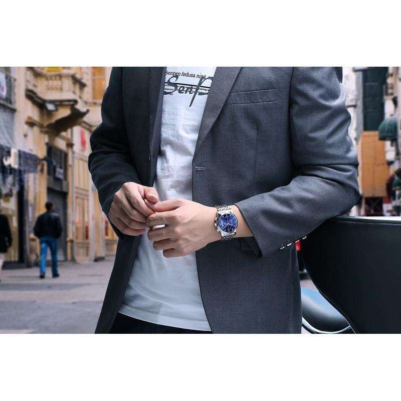 現貨 真三眼日曆錶 防水錶 夜光錶 真三眼 三眼錶 日曆錶 手錶 錶 鋼錶 金錶 藍光 商務 父親節 情人節 禮物 生日-細節圖8