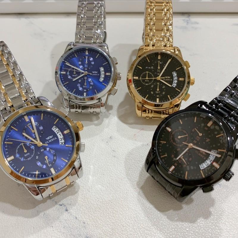 現貨 真三眼日曆錶 防水錶 夜光錶 真三眼 三眼錶 日曆錶 手錶 錶 鋼錶 金錶 藍光 商務 父親節 情人節 禮物 生日-細節圖9