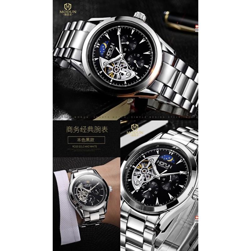 現貨 真三眼 機械錶 星辰錶 夜光錶 三眼錶 金錶 鋼錶 手錶 錶 鋼錶帶 情人節 生日禮物 男朋友愛款 父親節-細節圖2