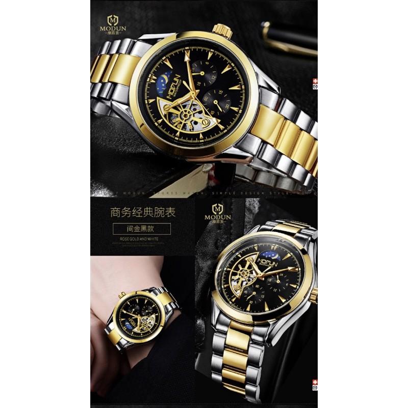 現貨 真三眼 機械錶 星辰錶 夜光錶 三眼錶 金錶 鋼錶 手錶 錶 鋼錶帶 情人節 生日禮物 男朋友愛款 父親節-細節圖3