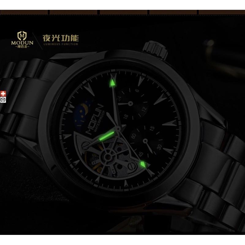 現貨 真三眼 機械錶 星辰錶 夜光錶 三眼錶 金錶 鋼錶 手錶 錶 鋼錶帶 情人節 生日禮物 男朋友愛款 父親節-細節圖5
