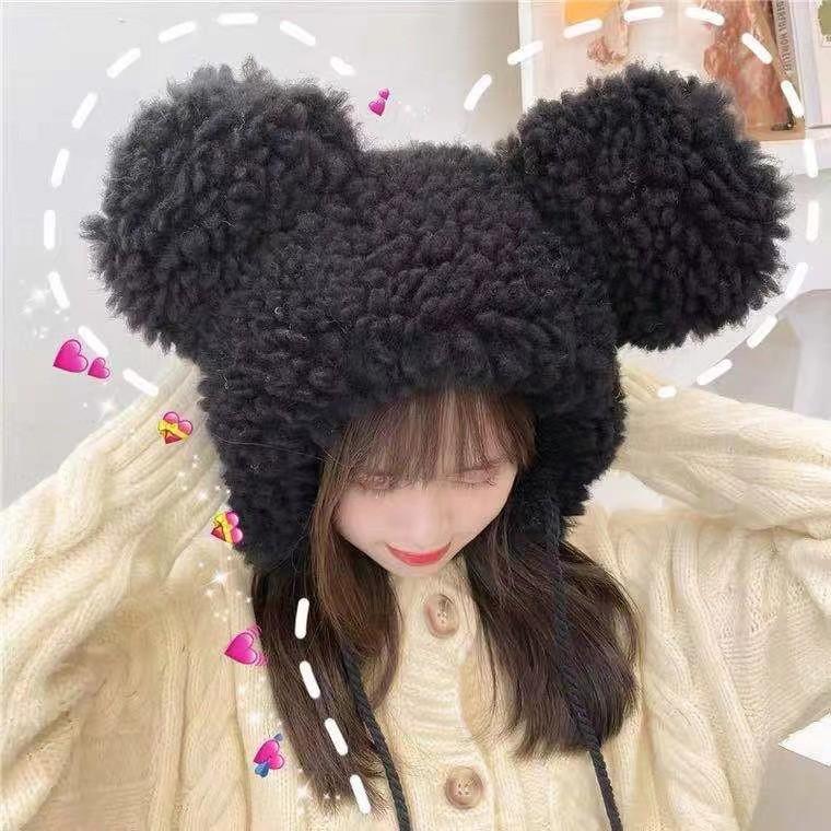 台灣現貨 🇰🇷 實拍 熊耳朵帽子 熊熊帽 帽子 帽 熊熊 耳罩式 保暖衣物 保暖帽 熊熊帽子 網紅款 賣萌帽 泰迪熊帽-細節圖5