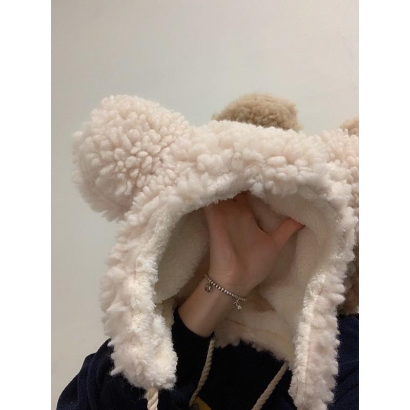 台灣現貨 🇰🇷 實拍 熊耳朵帽子 熊熊帽 帽子 帽 熊熊 耳罩式 保暖衣物 保暖帽 熊熊帽子 網紅款 賣萌帽 泰迪熊帽-細節圖6