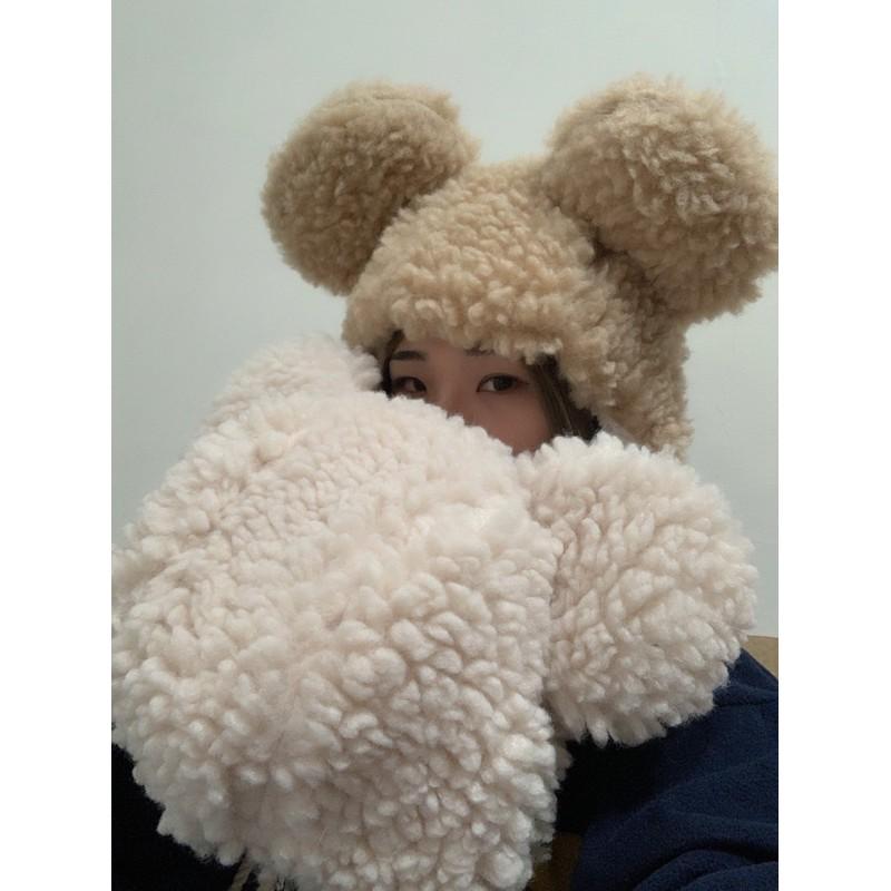 台灣現貨 🇰🇷 實拍 熊耳朵帽子 熊熊帽 帽子 帽 熊熊 耳罩式 保暖衣物 保暖帽 熊熊帽子 網紅款 賣萌帽 泰迪熊帽-細節圖8
