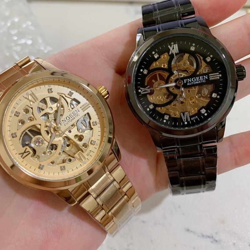 現貨 機械錶 鋼錶 金錶 鎢鋼 鋼錶帶 錶 手錶 夜光錶 防水錶 情人節 送禮 生日禮物 上班族 父親節-細節圖5