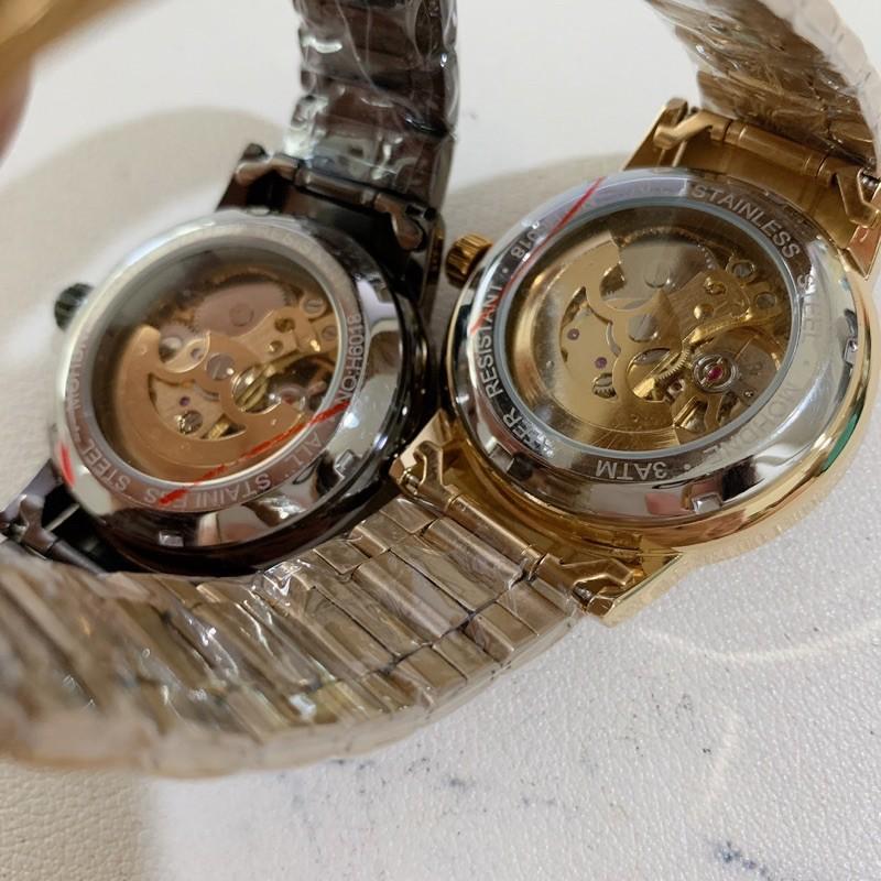 現貨 機械錶 鋼錶 金錶 鎢鋼 鋼錶帶 錶 手錶 夜光錶 防水錶 情人節 送禮 生日禮物 上班族 父親節-細節圖6