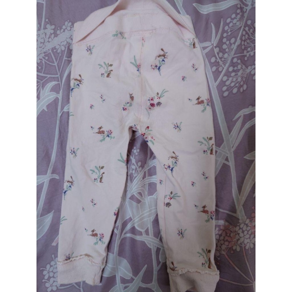 二手 童裝 NEXT 粉色花花內搭褲 80-細節圖2