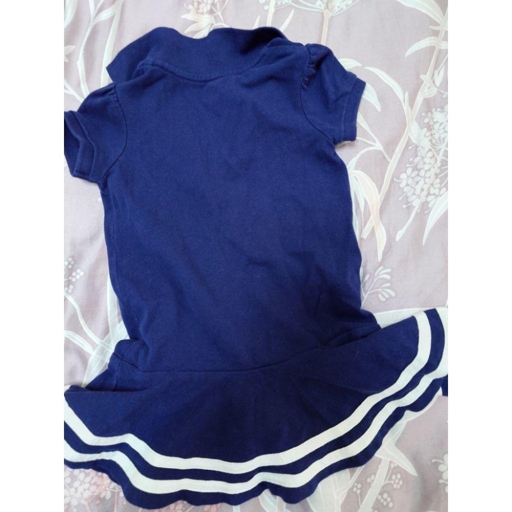 二手 童裝 RL POLO Ralph Lauren 藍色洋裝+小褲 80-細節圖4