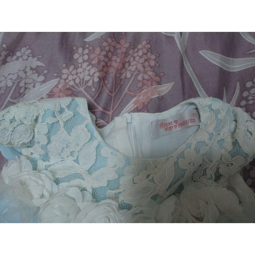 二手近新 童裝 安妮公主 anny＇s princess 淺藍色洋裝 小禮服 尺寸90（版小）-細節圖4