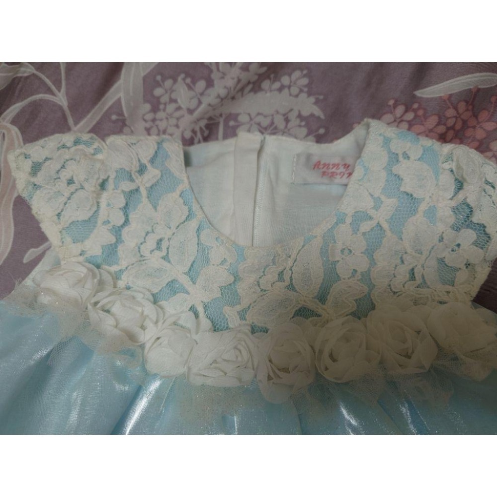 二手近新 童裝 安妮公主 anny＇s princess 淺藍色洋裝 小禮服 尺寸90（版小）-細節圖5