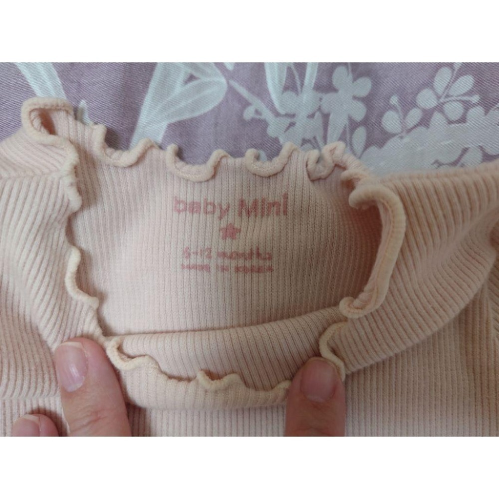 二手 童裝 正韓 mini dressing 女寶 粉色網紗包屁連身裙 6-12M-細節圖4