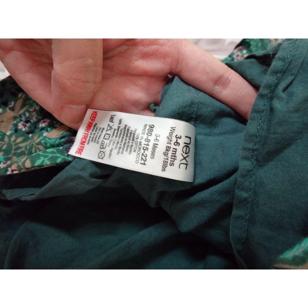 二手 NEXT baby 綠色洋裝 3-6M-細節圖4