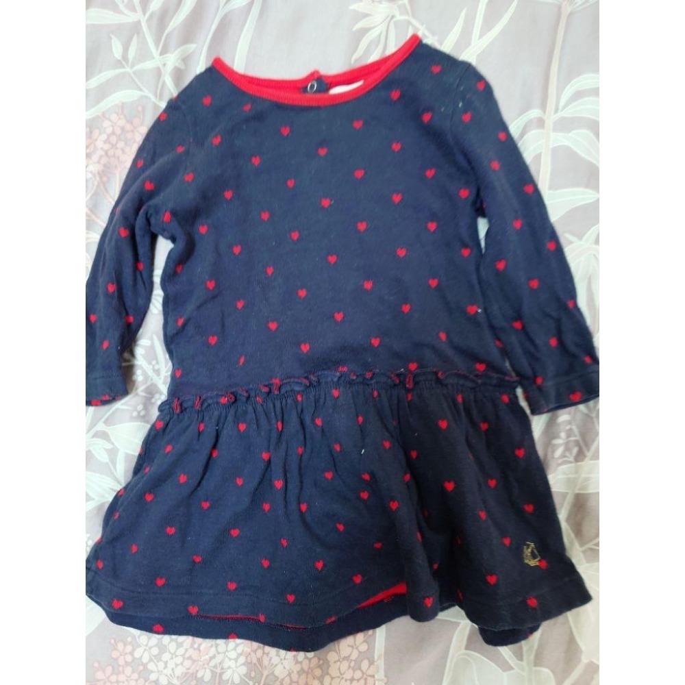 二手 法國小帆船 Petit Bateau 洋裝 12M/74CM-細節圖5