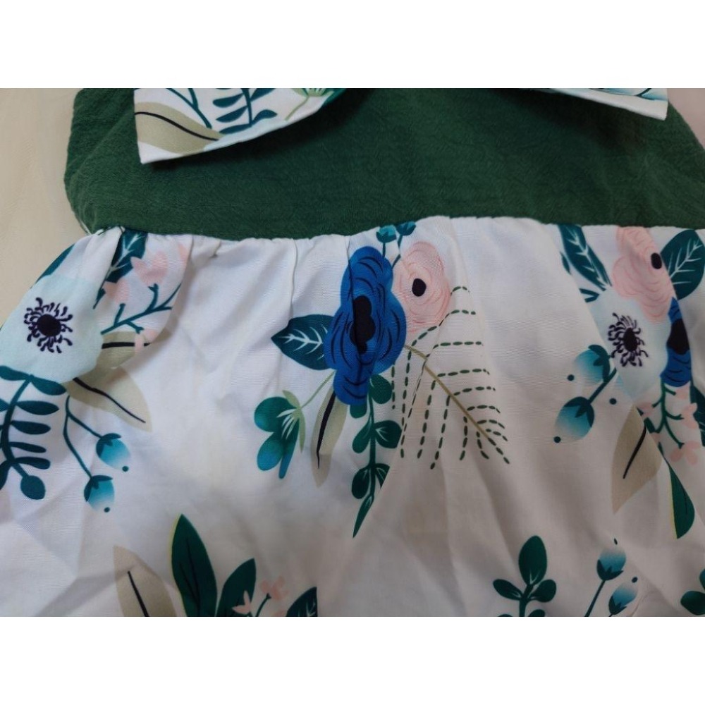 二手 童裝 歐美渡假風前短後長碎花連身裙 洋裝 12-18M/2Y-細節圖9