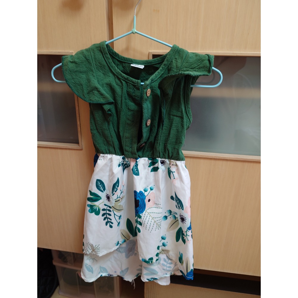 二手 童裝 歐美渡假風前短後長碎花連身裙 洋裝 12-18M/2Y-規格圖9