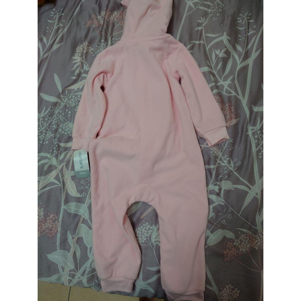 全新 CARTER＇S 粉色大象刷毛連身衣 24M-細節圖3