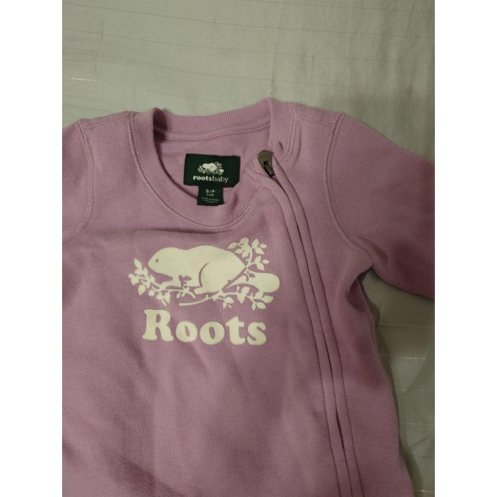 二手 roots 刷毛長袖連身衣 3-6M-細節圖3