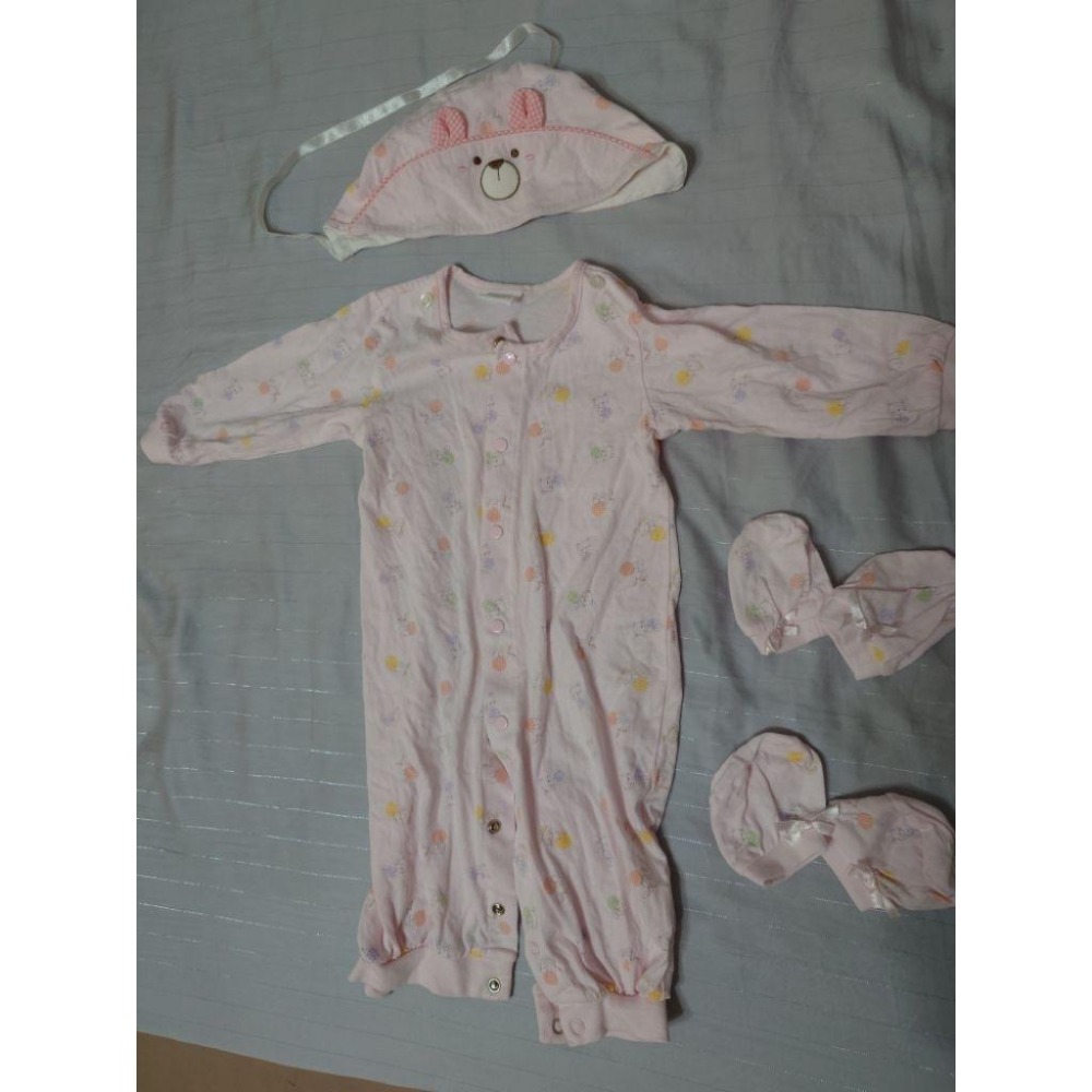 二手 台灣製 嬰兒長袖連身衣 寶寶套裝 70-細節圖2